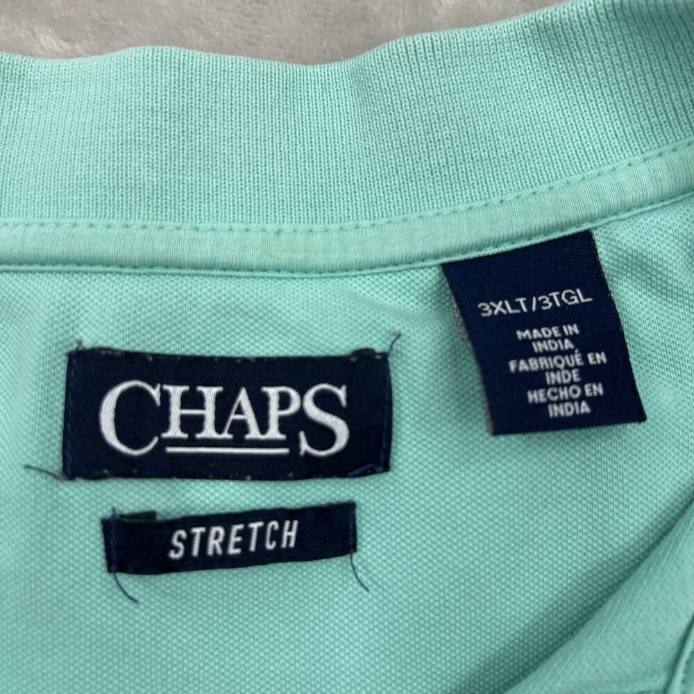 Chaps Polo Shirt Mens 3XLT Blue Green Lot Stretch Golf Classic Crest Embroidered - Picture 4 of 10